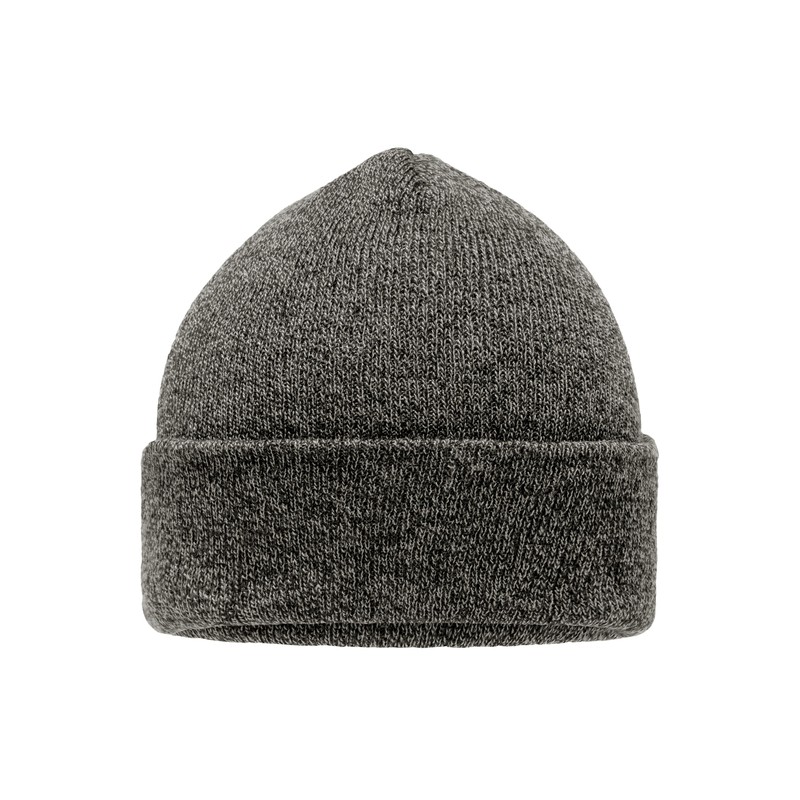 Melange knitted beanie with brim