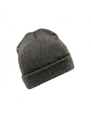 Melange knitted beanie with brim