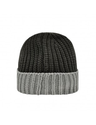 2-coloured beanie in coarse knitting