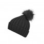 Elegant knitted beanie with extra large pompon