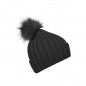 Elegant knitted beanie with extra large pompon