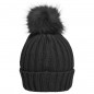 Elegant knitted beanie with extra large pompon