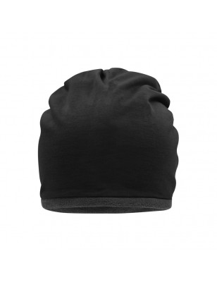 Casual beanie with fleece border in contrasting colour