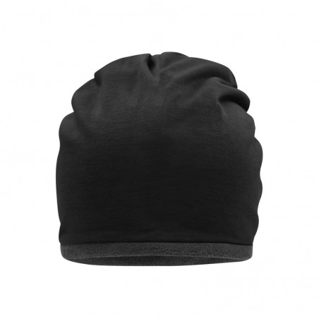 Casual beanie with fleece border in contrasting colour