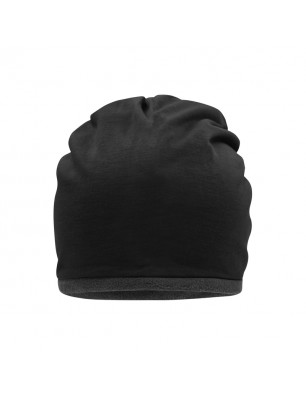 Casual beanie with fleece border in contrasting colour