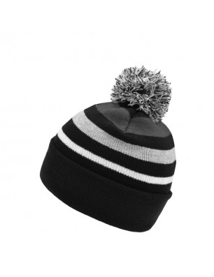 Classic knitted beanie with fashionable stripes and a