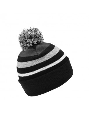 Classic knitted beanie with fashionable stripes and a