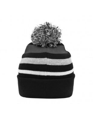 Classic knitted beanie with fashionable stripes and a