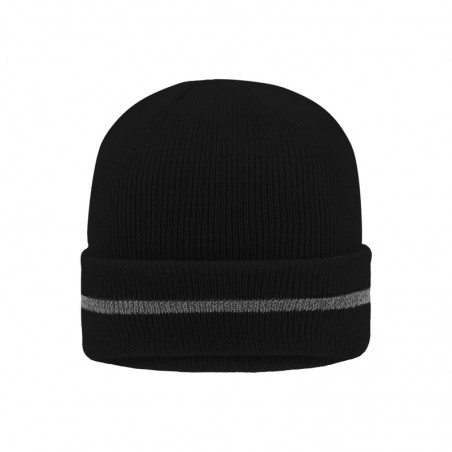 Classic knitted beanie with a reflective stripe on the brim