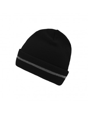 Classic knitted beanie with a reflective stripe on the brim (without protective function / no PPE)