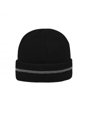 Classic knitted beanie with a reflective stripe on the brim