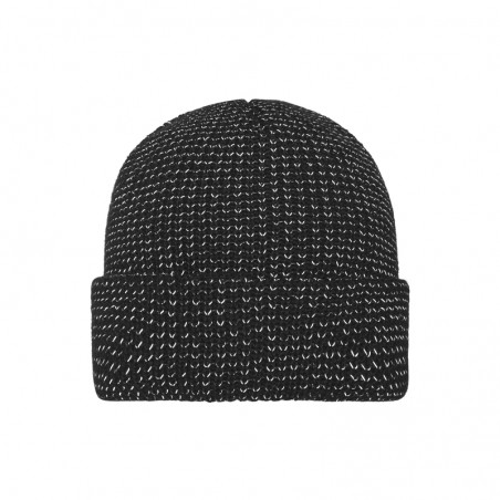 Warm knitted beanie with reflective accents (without protective