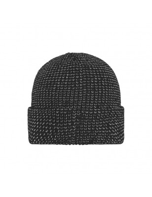 Warm knitted beanie with reflective accents (without protective