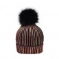 Knitted beanie in fashionable metallic look