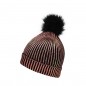 Knitted beanie in fashionable metallic look