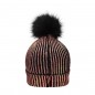 Knitted beanie in fashionable metallic look