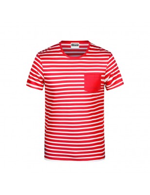 T-shirt in maritime look with breast pocket