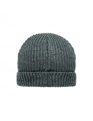 Melange beanie with brim