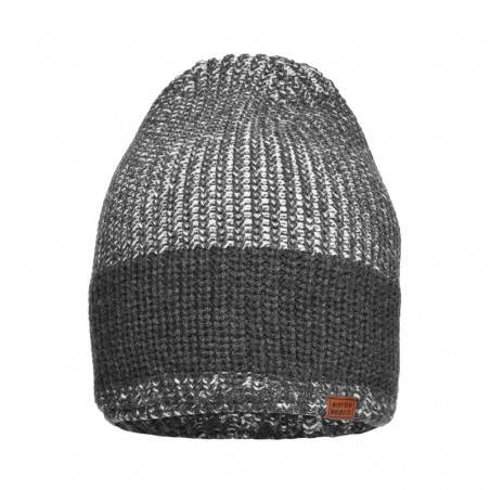 Melange knitted hat in fashionable rib-design