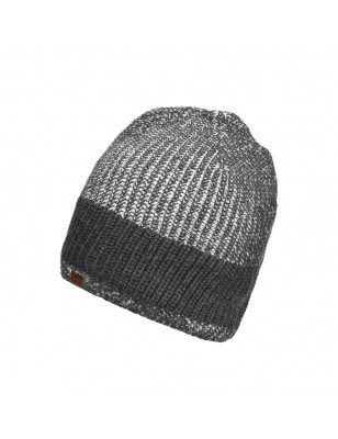 Melange knitted hat in fashionable rib-design