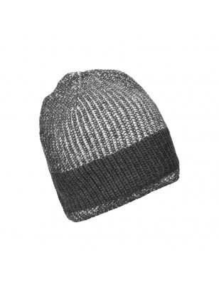 Melange knitted hat in fashionable rib-design