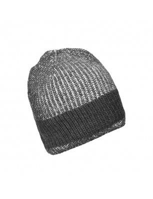 Melange knitted hat in fashionable rib-design