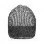 Melange knitted hat in fashionable rib-design