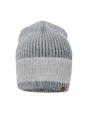 Melange knitted hat in fashionable rib-design