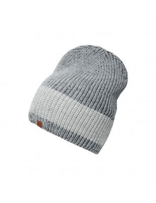 Melange knitted hat in fashionable rib-design