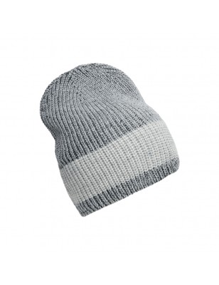 Melange knitted hat in fashionable rib-design