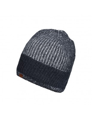 Melange knitted hat in fashionable rib-design