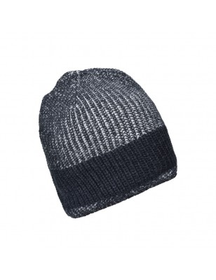 Melange knitted hat in fashionable rib-design