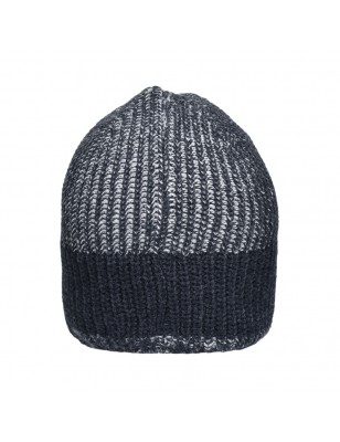 Melange knitted hat in fashionable rib-design