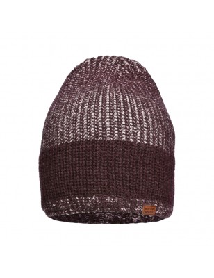 Melange knitted hat in fashionable rib-design