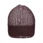 Melange knitted hat in fashionable rib-design