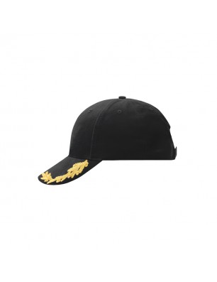 Special cap with embroidery "oak leaves" in lurex on the peak