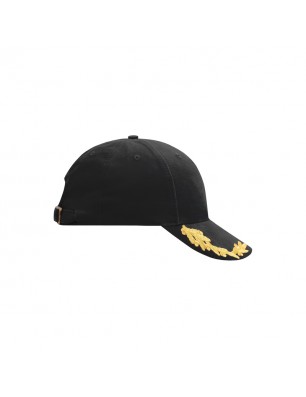 Special cap with embroidery "oak leaves" in lurex on the peak