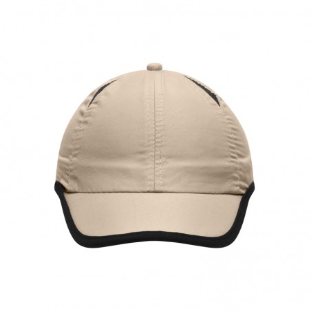 Sporty 6 panel cap made of microfibre for all weather conditions