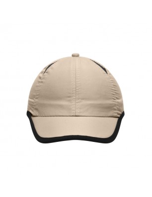 Sporty 6 panel cap made of microfibre for all weather conditions