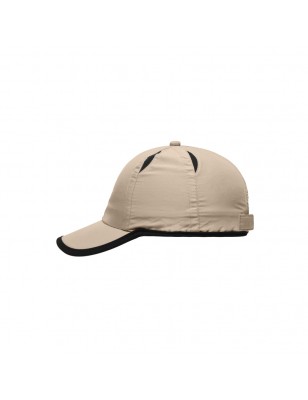 Sporty 6 panel cap made of microfibre for all weather conditions