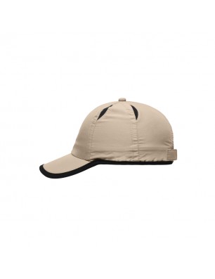 Sporty 6 panel cap made of microfibre for all weather conditions