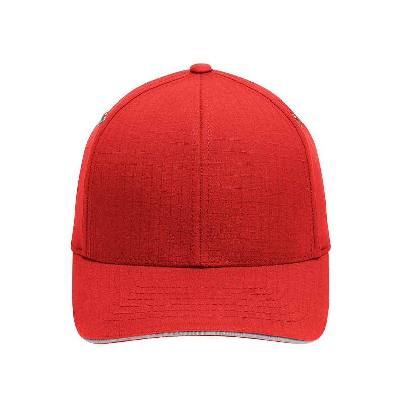 6 panel sandwich cap with a slightly textured surface