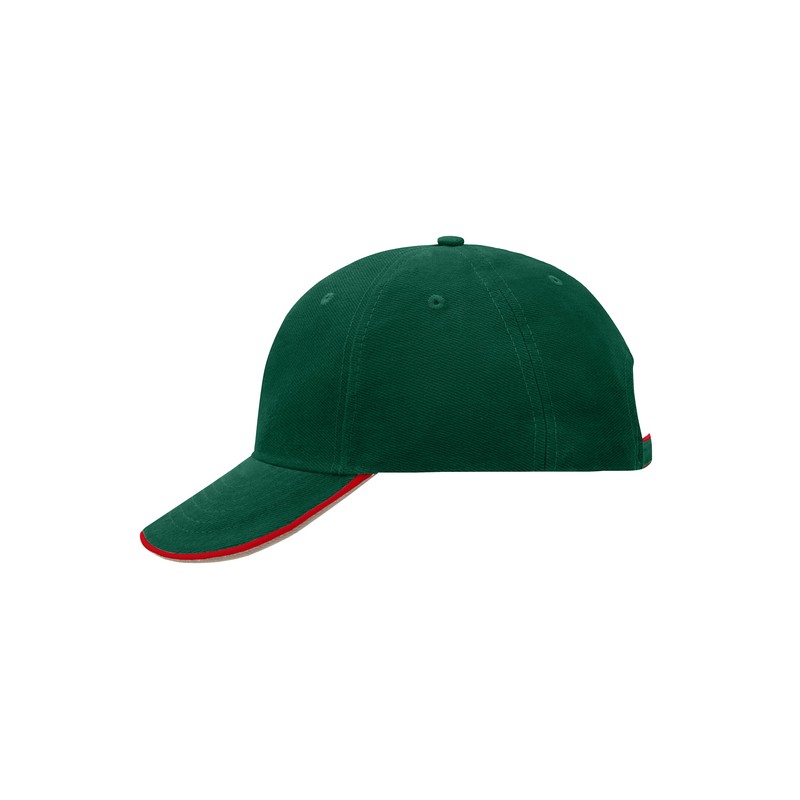 Trendy 6 panel cap with double sandwich