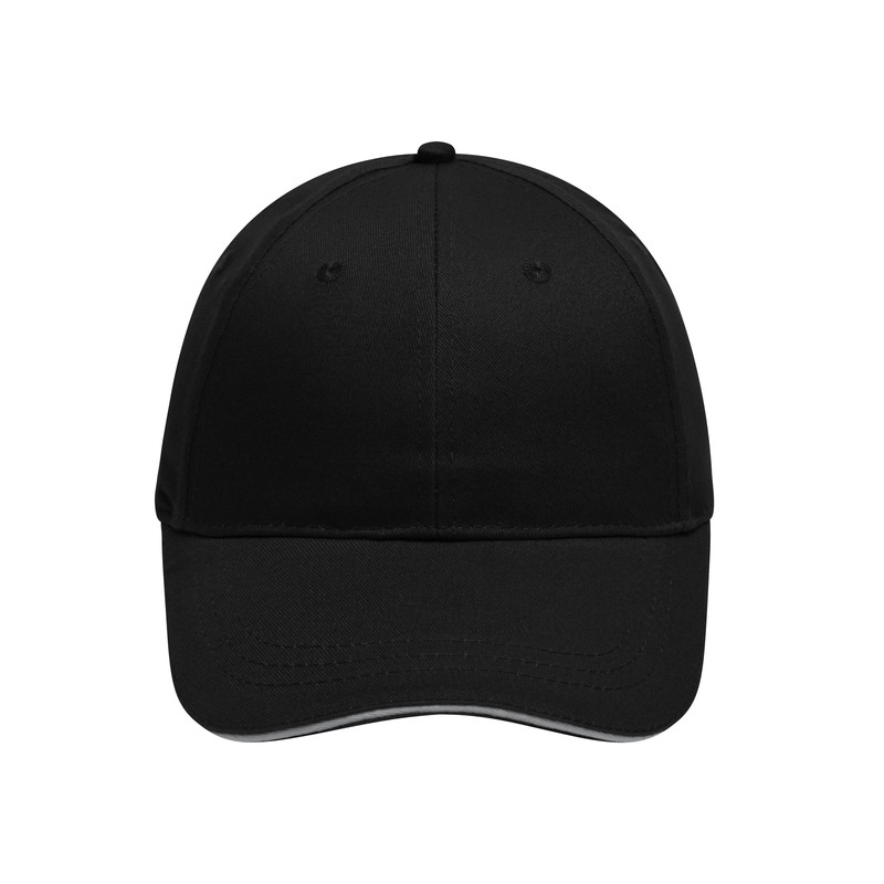 6 panel sandwich cap with brushed surface