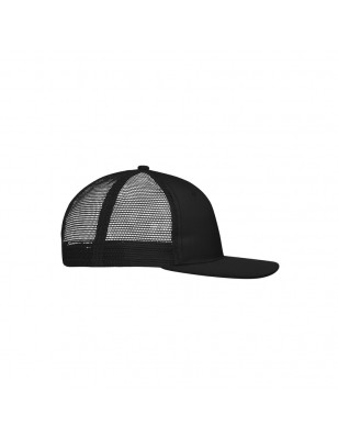 Trendy 6 panel mesh cap with a flat peak made of polycotton