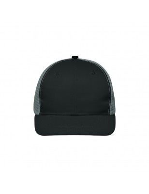 Trendy 6 panel mesh cap with a flat peak made of polycotton