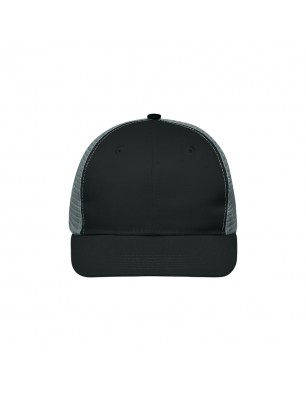 Trendy 6 panel mesh cap with a flat peak made of polycotton