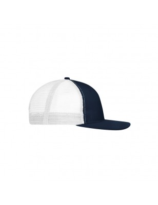 Trendy 6 panel mesh cap with a flat peak made of polycotton