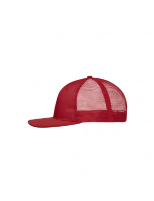 Trendy 6 panel mesh cap with a flat peak made of polycotton