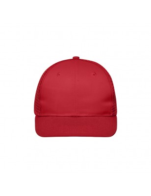 Trendy 6 panel mesh cap with a flat peak made of polycotton